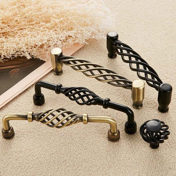 2019 Iron Classical Vintage Bronze Black Kitchen Drawer Dresser