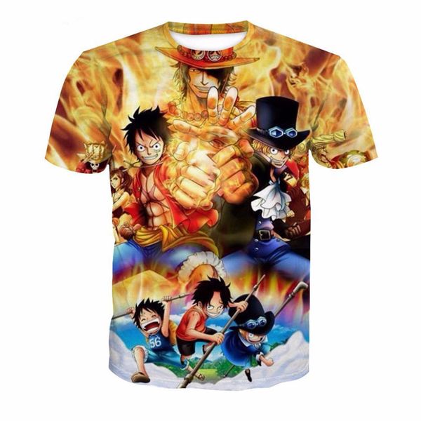 

новые мужские / женские 3d футболки аниме one piece печати с коротким рукавом смешные футболки harajuku фитнес повседневная топы рубашка u95, White;black