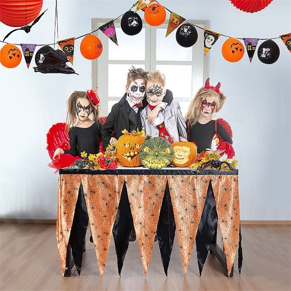 

halloween spider web triangle tablecloth ghosts european theme party two color table skirt festival supplies 42hb ff
