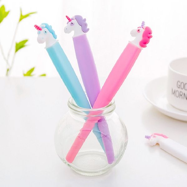 

novelty kawaii pen cute flat handle unicorn gel pen creative pens cartoon animal stationery gifts for office school supplies