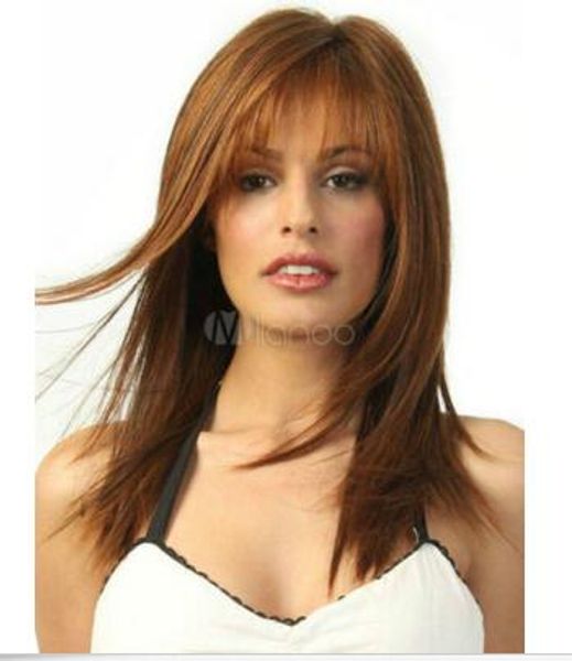 

fashion new wigs women's long brown straight hair wigs, Black;brown