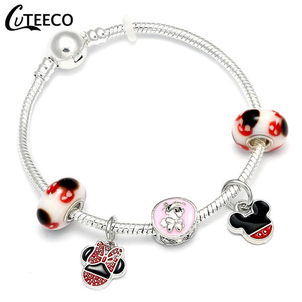 

european style charm bracelets & bangle 2018 cartoon beads fit original diy bracelet for women jewelry, Golden;silver