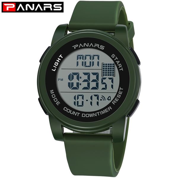

panars men's watch digital fitness waterproof 50m dive g swim sports watches fashion outdoor wristwatches male clock, Slivery;brown