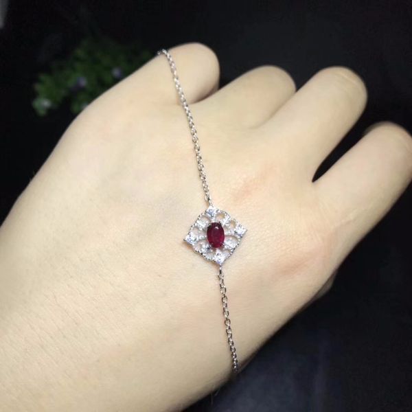 

exclusive high-end gem natural ruby bracelet exhibition 925 new silver hand-made leading fashion