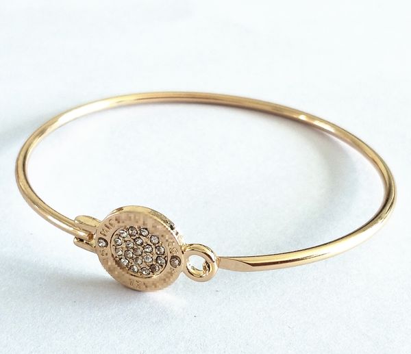 

Нью-Йорк модный бренд Mk тон браслеты круглый Шарм браслеты серебро / золото / розовое золото цвета ювелирные изделия для женщин