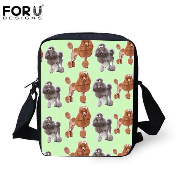 

forudesigns poodle printing crossbody school bag for teenager girls cute animal schoolbag satchel women shoulder bags handbag