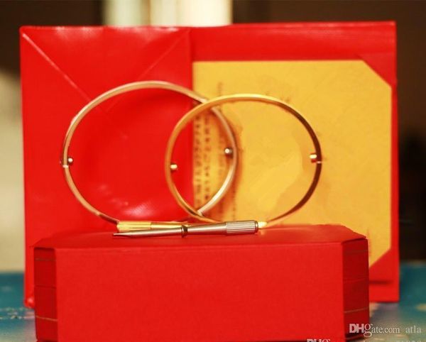 

Luxury love bracelet 316L titanium steel screw bangle with screwdriver for lover couple with original box set wholesale jewelry