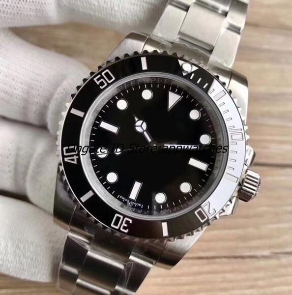 

N завод 2813 движение часы черный керамический безель сапфировое стекло 40 мм 116610 11661