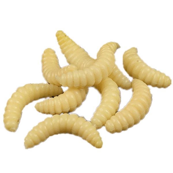 New Worms-Fishing Iscas 2.5cm 0.3g Maggot Macio iscas cheiro worms fulgor shrimps pesca iscas 20 pcs