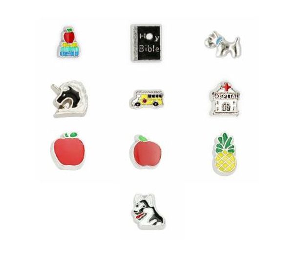 Compre Opción Múltiple 20 Unids Lote Hospital Apple Dog Bus Encantos Locket Flotante Accesorios De Bricolaje Fit Para Vidrio Living Locket Magnético