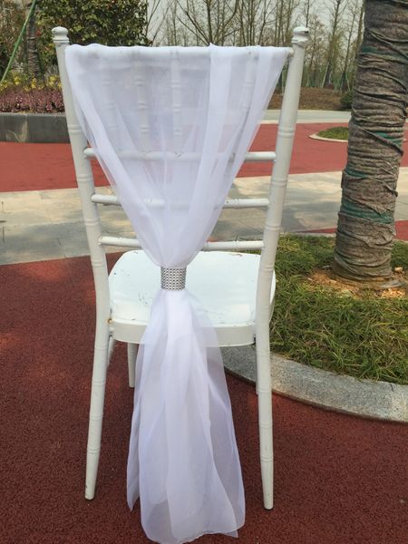 2019 2018 Romantic Elegant Outdoor Wedding Chair Ribbon Sashes With Buckle Birthday Party Event Courtyard Chair Cover Decor Wedding Chair Bows From