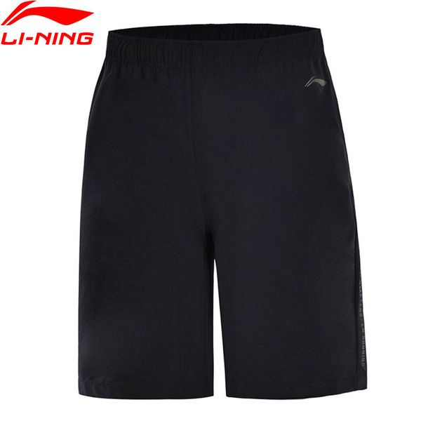 

2018 men running shorts 88% polyester 12% spandex breathable at dry regular fit li ning sports shorts aksn123, Black;blue