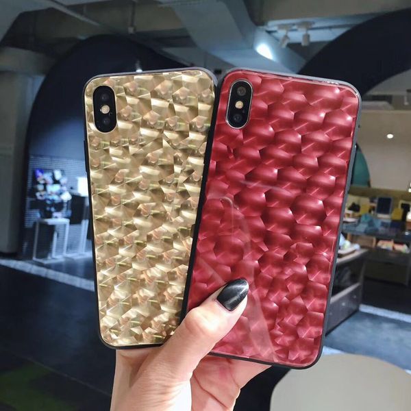 

new arrival luxury for iphone 8 plus case tempered glass mobile phone shell for iphone x case 5d water cube phone case