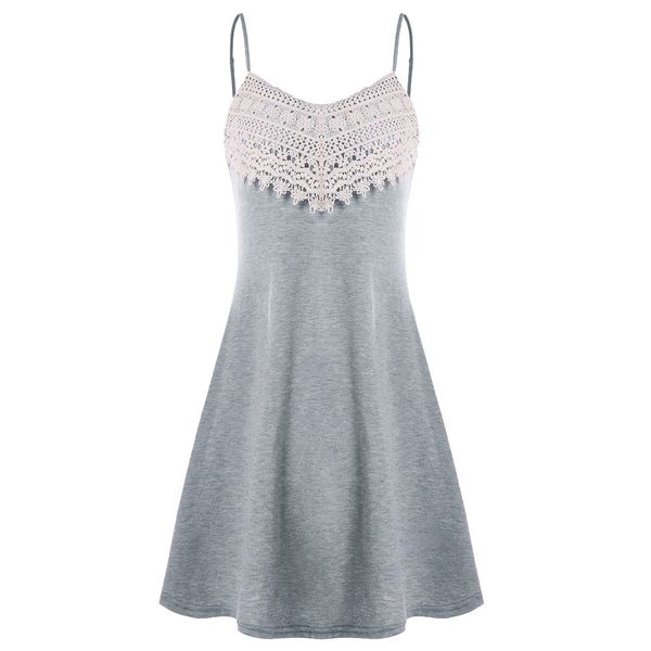 

Lace V-Neck Sundress Womens Crochet Camisole Sleeveless Dress Solid Colors 3 Hot Sundress Lace Backless Mini Slip Dress