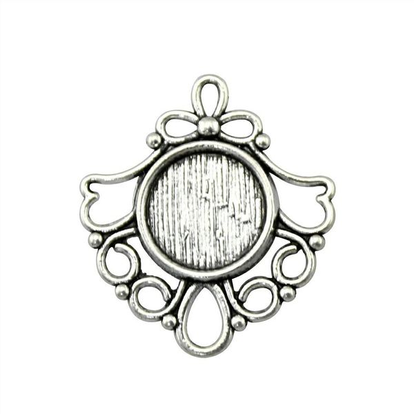 

25 pieces cabochon cameo base tray bezel blank wholesale lots bulk flower angel single side inner size 12mm round flatback resin cabochons, Slivery;crystal