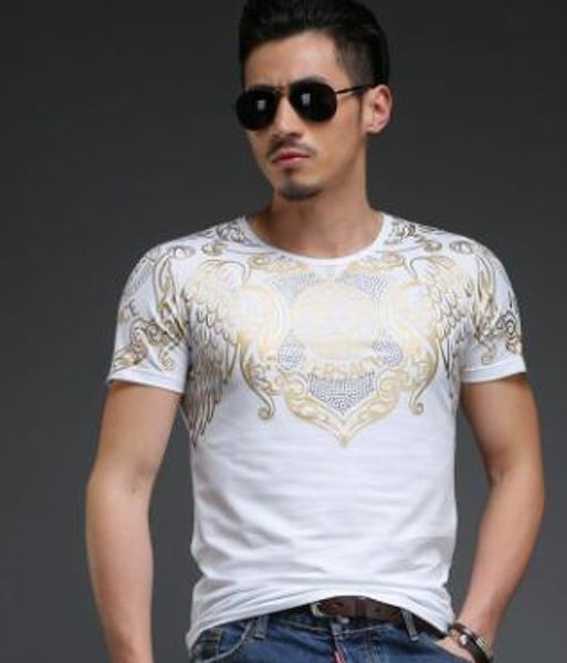 

Men VER Gold Print Tshirt Summer Luxury Brand Designer Tshirts SACE Fashion Tops Tee Hommes Casual Tshirts