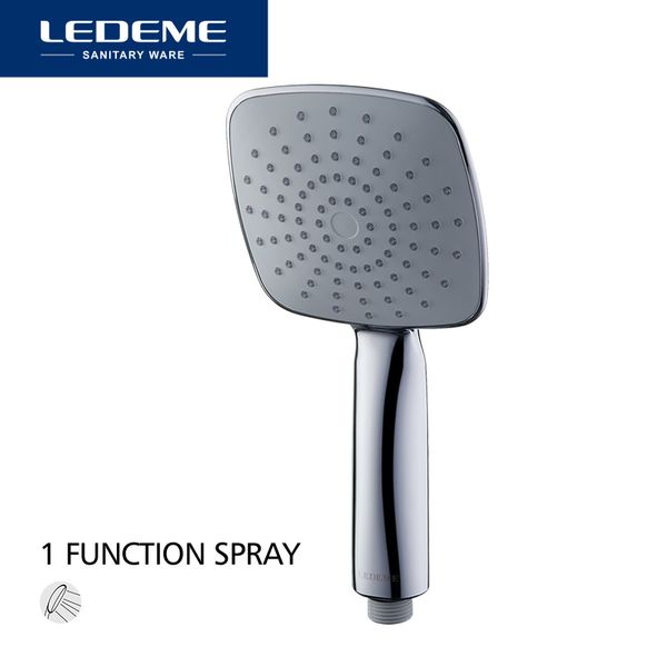 

ledeme classic square shower head water bath shower handheld water saving abs plastic chrome hand hold head m09
