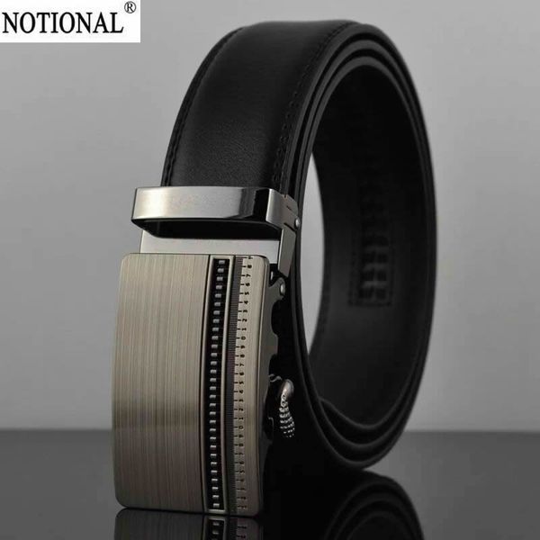 

notional leather belt men male genuine leather automatic buckle fashion designer high quality mens belts black nx2225, Black;brown