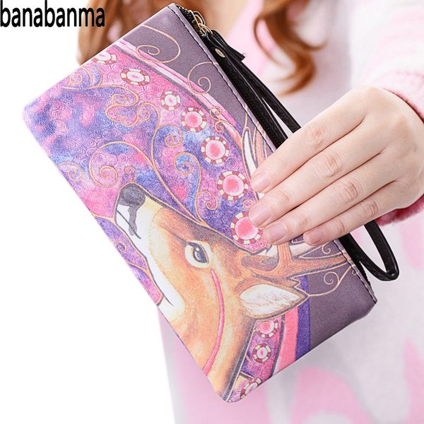 

banabanma women handbag cute coin purse portable zippered pu leather wallet multiple cartoon pattern for choice handbag women 30