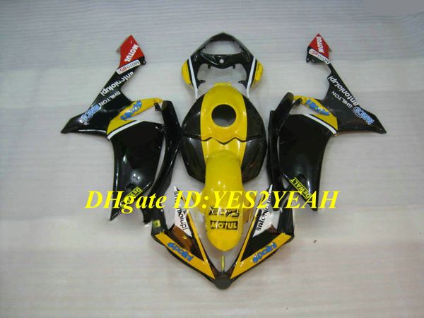 Kit carenatura per stampaggio ad iniezione per YAMAHA YZFR1 07 08 YZF R1 2007 2008 YZF1000 ABS Top Set carenature giallo nero + Regali YF10