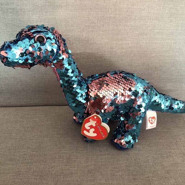 

ty beanie boos 6"15cm colorful blue dinosaur plush regular soft big-eyed stuffed animal collection doll toy