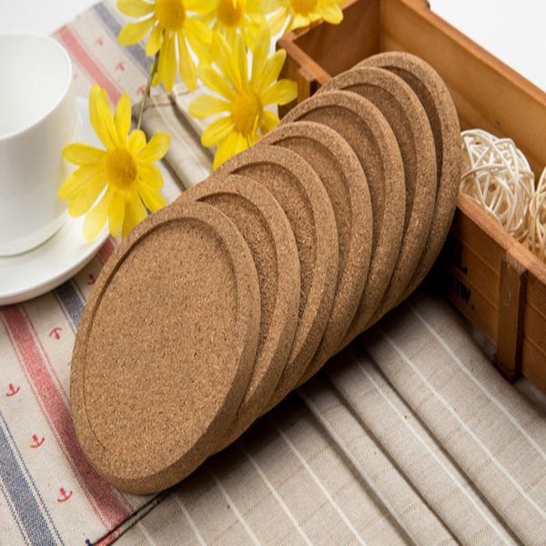 

drink wine mats juice pad round plain cork coasters for wedding party guest favor gift placemats kitchen table accessories