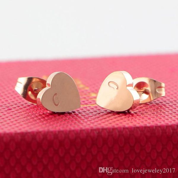 

Роскошные розовое золото сердце шпильки с топ Марка логотип дизайн для женщин из