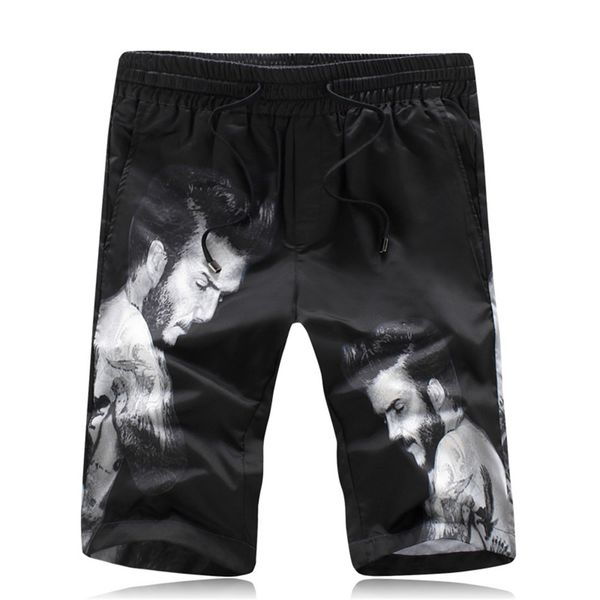 

2018 летние мужские шорты новая мода характер печати шорты для мужская повседневная эластичный пояс slim fit пляжные шорты мужчины m-5xl м3, White;black