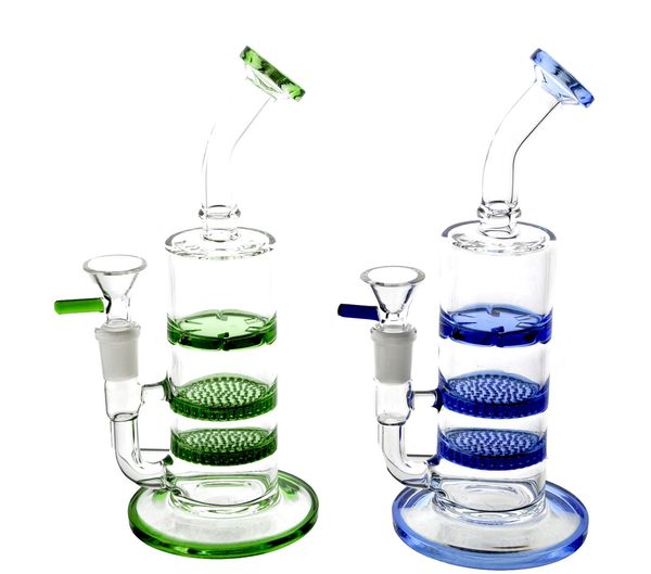 Glasbong-Ölplattform Honeycomb / Tornado-Perc-Wasserrohre, große Joint-Dab-Rigs-Bongs, kostenloser Versand