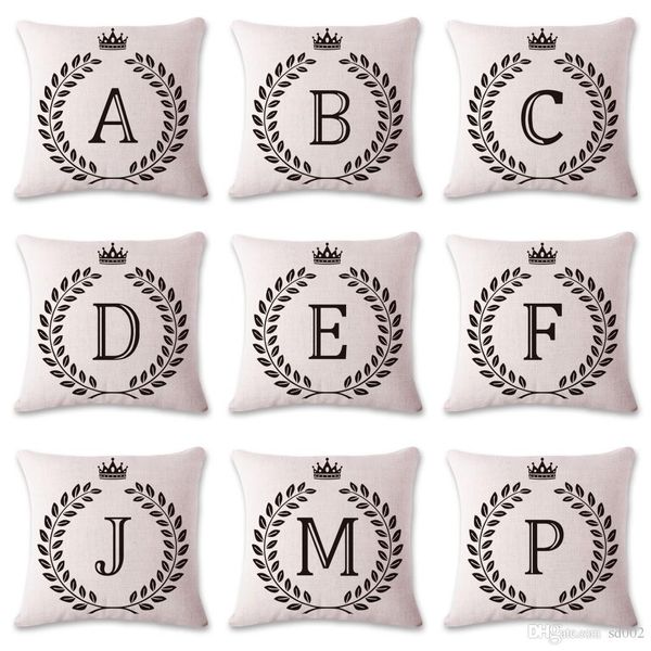 

мода чехлы краткий дизайн хлопок лен наволочка для автомобиля главная диван украшения императорская корона письмо печати бросить наволочку 1
