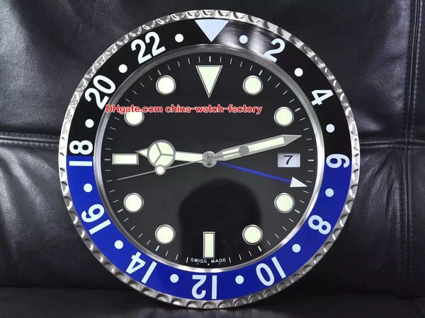

12 style home clock wall clocks 34cm x 5cm 1.5kg 316l quartz luminescent brand gmt watch 116710 116610 116520 watches clocks