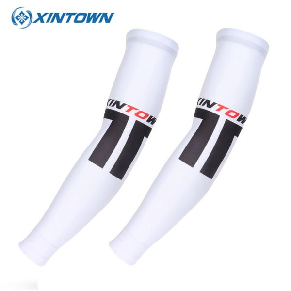 

xintown anti-uv compression mtb bike bicycle baseball arm sleeve men cycling armwarmers for fishing hiking running driving, Black