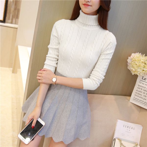 

a long sleeved pullover sweater korean twist 2017 new autumn and winter short shirt sweater slim girl ing, White;black