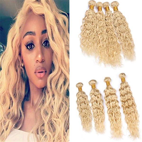 Water Wave 613 Blonde Hair 4 Bundles Deals 400g Bleach Blonde Wet
