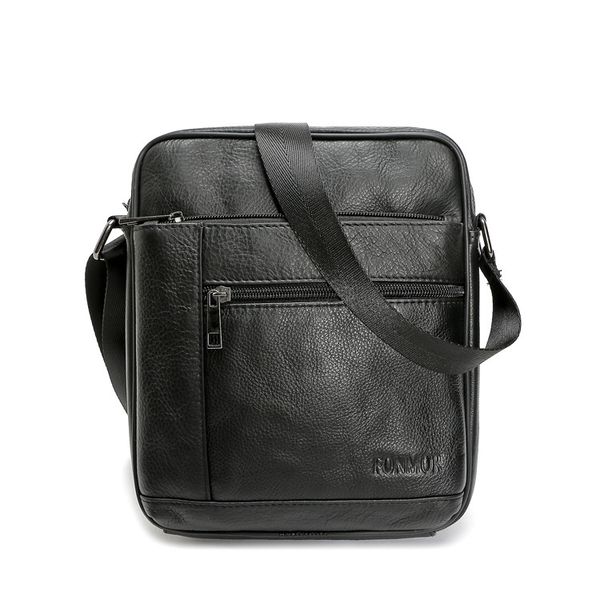 

onefull genuine leather shoulder bag men vintage casual leisure zipper flap male retro business shoulder bags