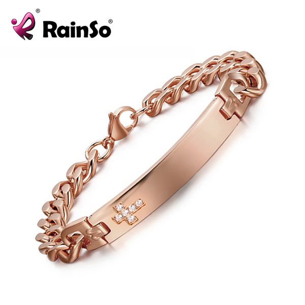 

rainso stainless steel id bracelet alert bracelets for women high polished customize id name, Golden;silver