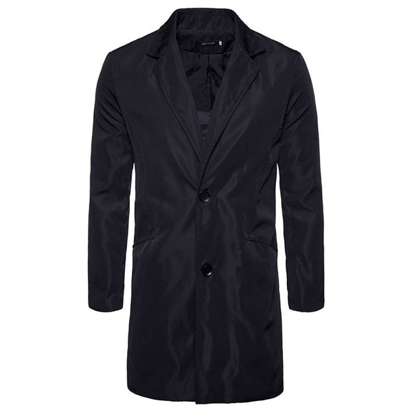 

spring autumn cotton fashion pocket stand straight long male casual jacket men windbreaker trench coat black army green plussize, Tan;black