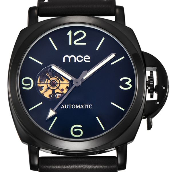 

writewatches men fashion men skeleton waterproof mce casual mechanical leather 337/338 strap automatic clock watch sjrku, Slivery;brown