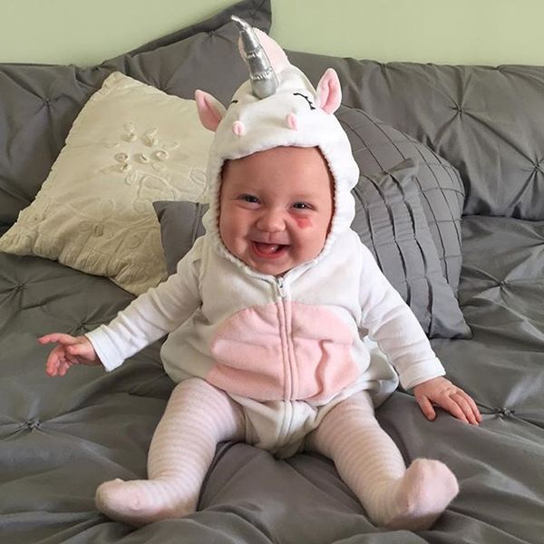 

emmababy baby girl boy bodysuit girls warm 3d unicorn zipper hooded costume bodysuits jumpsuit outfits bodysuit clothes girl boy, Blue