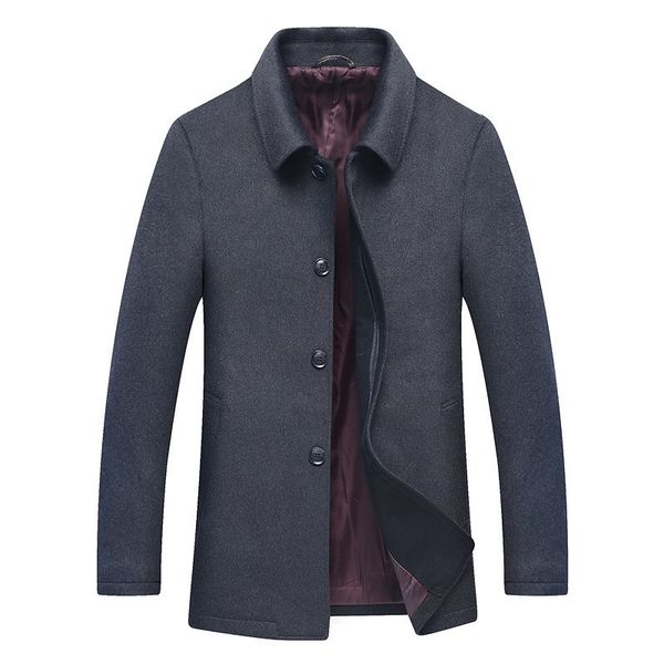

winter plus size 7xl 6xl 5xl 4xl men's woolen jackets cashmere coat business casual wool & blends jacket overcoat, Black