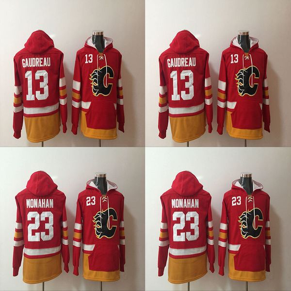 

2017 Men Hoodies 13 Johnny Gaudreau 23 Sean Monahan Calgary Flames Hockey Jerseys Hoodies Sweatshirts Winter Jacket