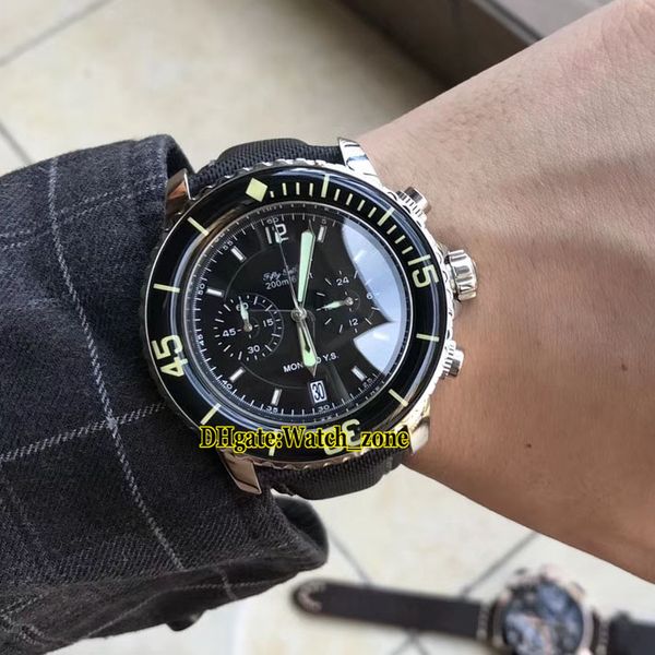 

limited fifty fathoms 50 fathoms монако черный циферблат miyota кварцевый хронограф мужские часы серебряный футляр кожаный ремешок мужские с, Slivery;brown