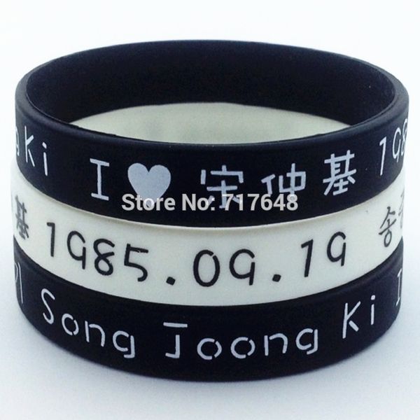 

1pc song joong ki wristband silicone bracelets, White