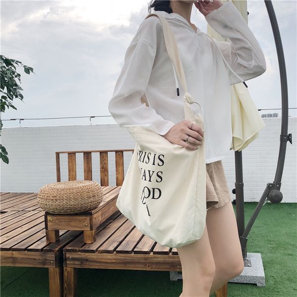 

raged sheep large women canvas shopping bag shoulder bags simple letter large capacity fashion women's tote bag casual bags