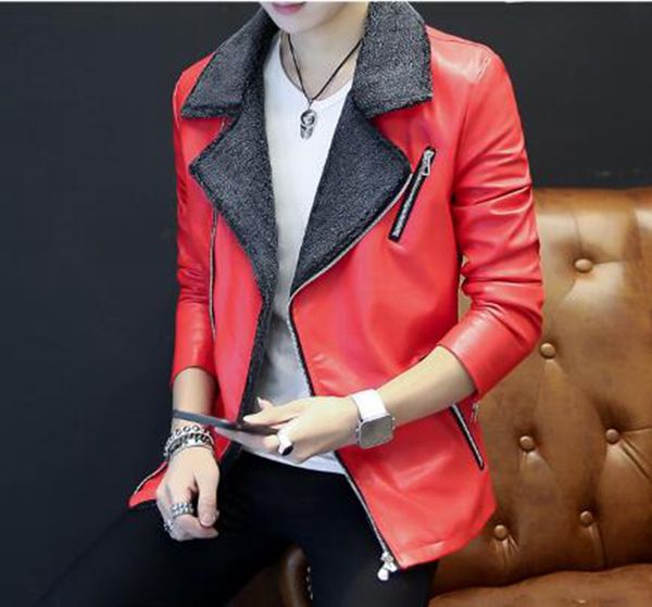 

autumn and winter fashion leisure europe and the new trend of the korean version of men's lamb down collar fur jacket / m-2xl, Black