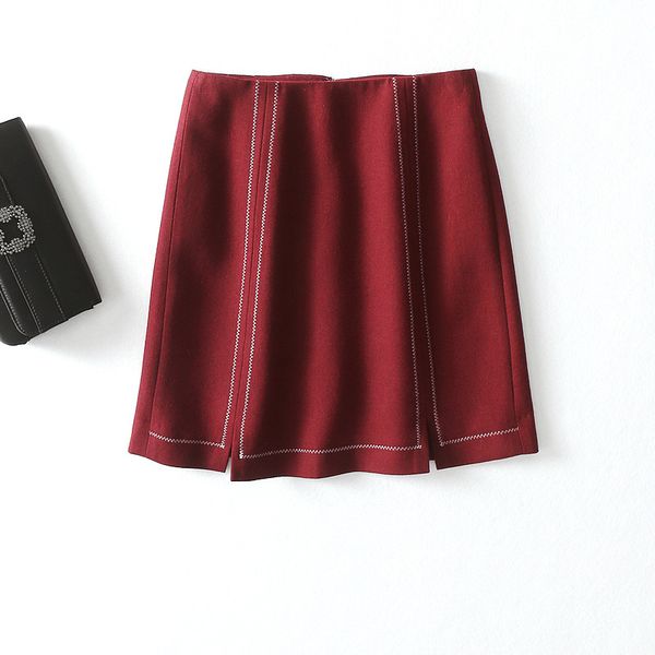 

brand 2018 autumn winter women skirts high waist office lady wool skirt plus size fashion elegant a-line midi skirt faldas saia, Black