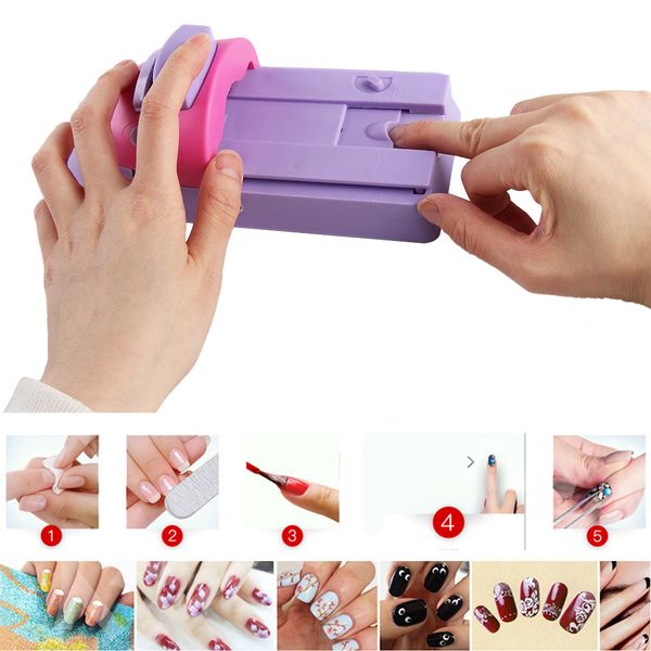 

1 set professional nail art diy pattern printing stamp stamper tool colors drawing polish nail printer set, White