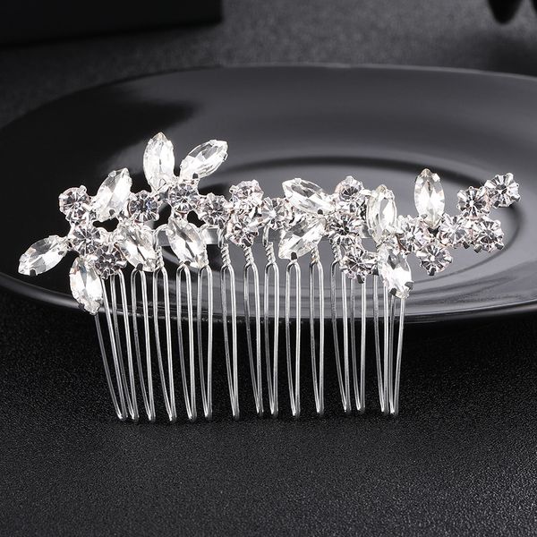 

parmalambe silver hair combs rhinestone in clear hair jewelry marquise crystal wedding accessories bridal headpieces, Golden;white