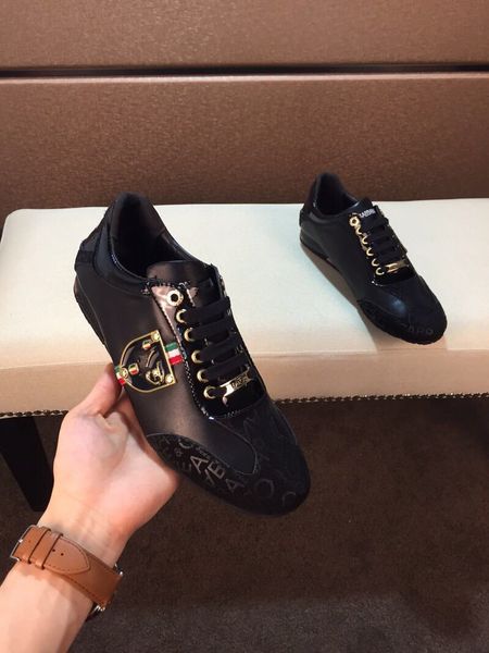 

2018 men cla ic genuine leather arena brand flat neaker male high hoe fa hion luxury ca ual lace up hoe ize 38 44 002, Black