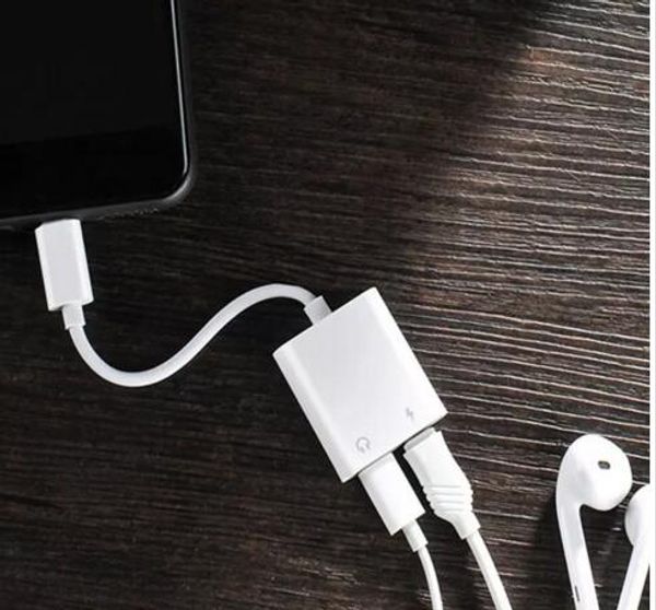 

2 in 1 Dual For Cellphone Headphone Audio Charger Adapter Connectors Cable for iPhone 7 8 X Plus for iOS 10.3 11 12 Charging Music